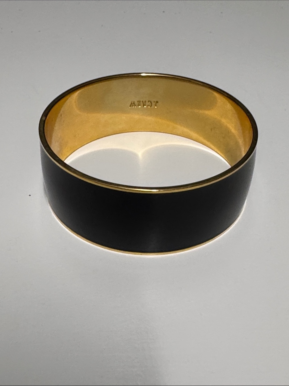 J. Crew Black and Gold Enamel Bangle Bracelet